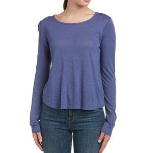 NWT Splendid Women's Slub Long Sleeve Top Midnight Blue Size XL $80 K119